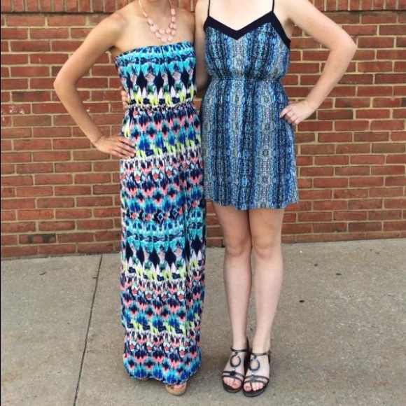 Strapless Maxi dress with pockets - Picture 1 of 4